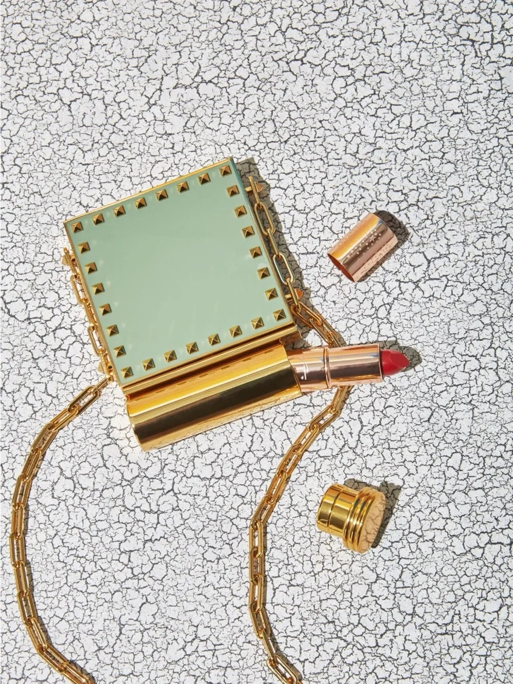 Valentino Garavani Rockstud Mirror & Lipstick Minaudière